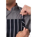 Tablier bavette tissé Chef Works Premium rayures bleue marine et blanches